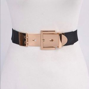 Black silver and Gold Buckle belt